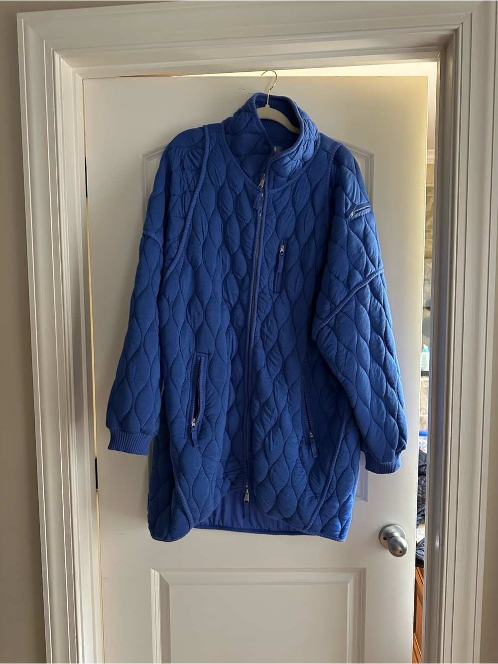 FP Movement Blue Quilted Women's Zip-Front Coat XL